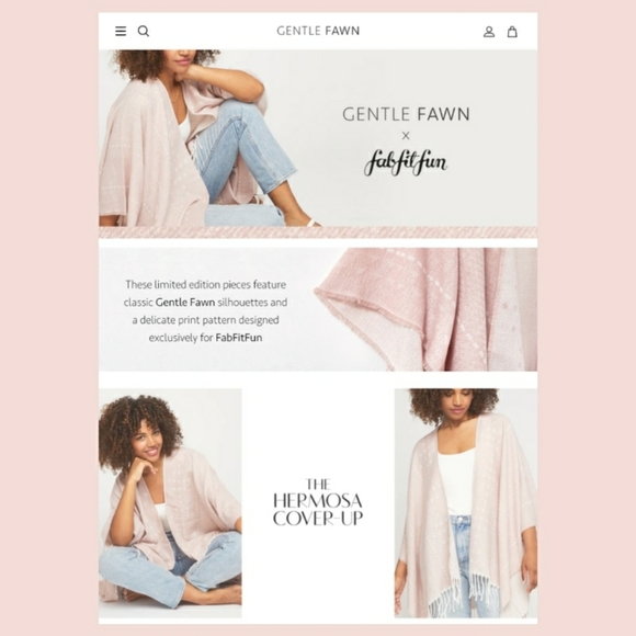 Gentle Fawn M/L Hermosa Kimono Cover-up Scarf Shawl Wrap PINK w Fringe *BNIP - Picture 10 of 16